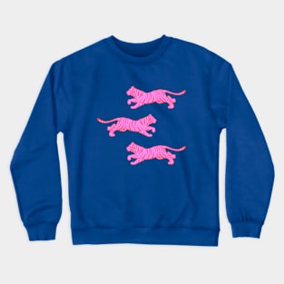 Hot Pink Tiger Trio Crewneck Sweatshirt